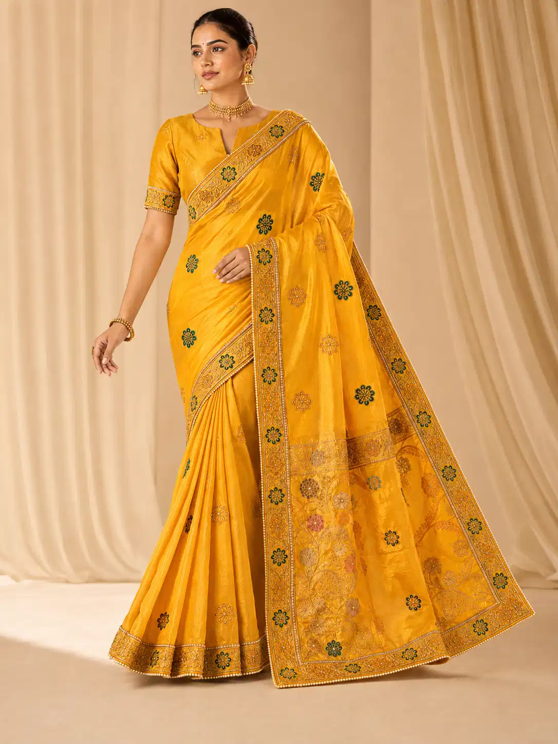 yellow-festive-designer-saree-haldi-shivanora