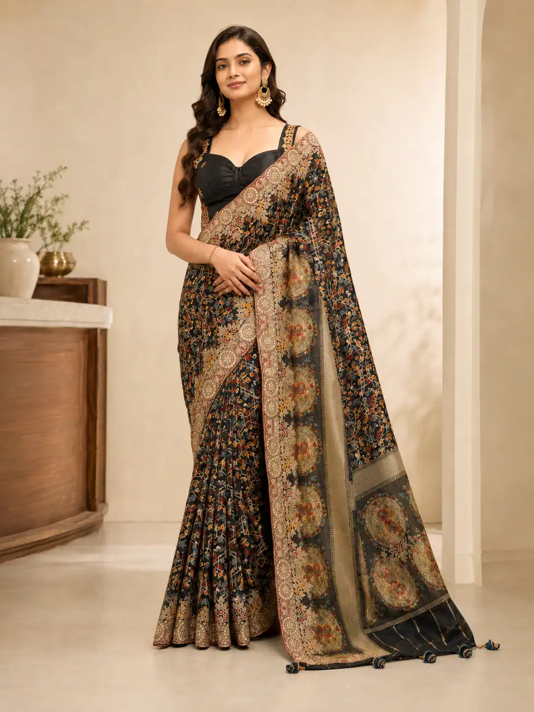 shivanora-noir-rajsi-medallion-saree