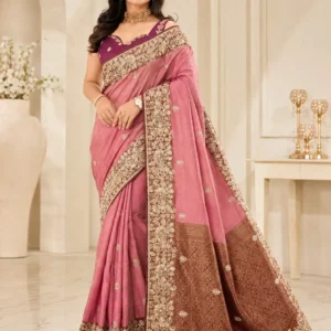 Shivanora Gulnaar Heritage Pink Saree