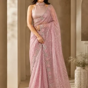 Gulabi Noor Embellished Designer Saree