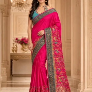 Shivanora Mayurvan Rani Pink Heritage Saree
