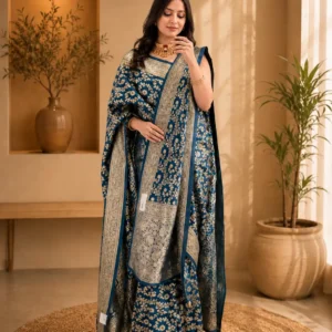Shivanora Neel Vastra Royale Saree with Matching Stole